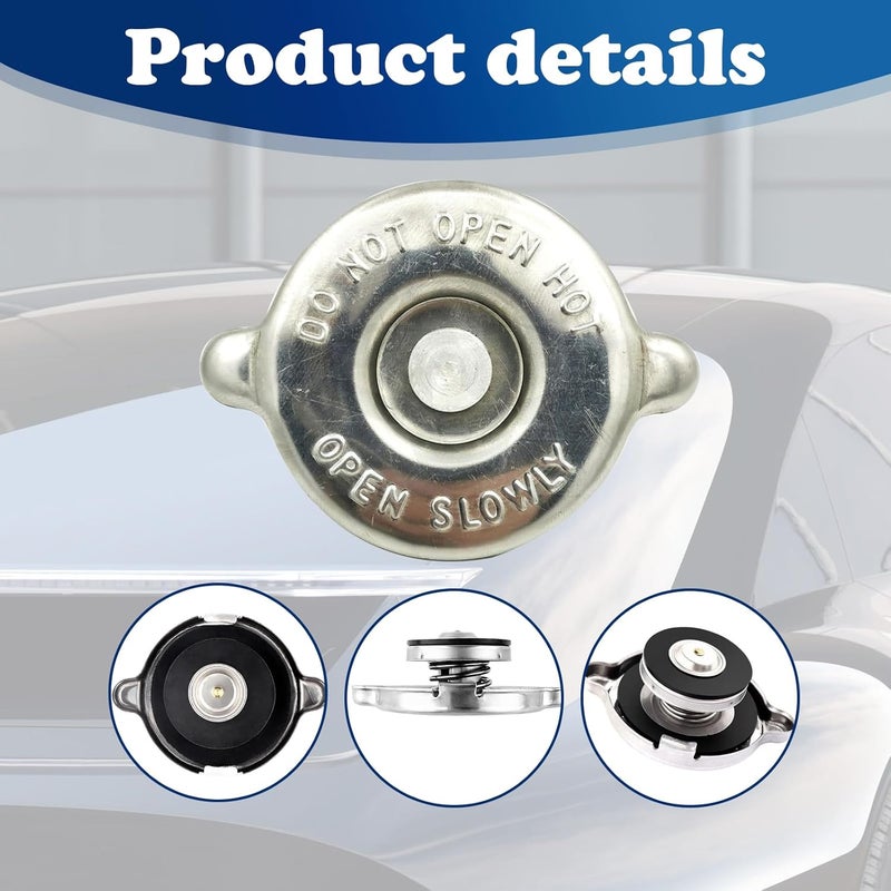 GKmow Pack-1 Radiator Cap, Stainless Steel Engine Seal Cover, 16 PSI Original Equipment Replacement, Durable Radiator Cover Assembly, Automotive Part, Compatible with Dodge, Jeep (Silver) - Image 4